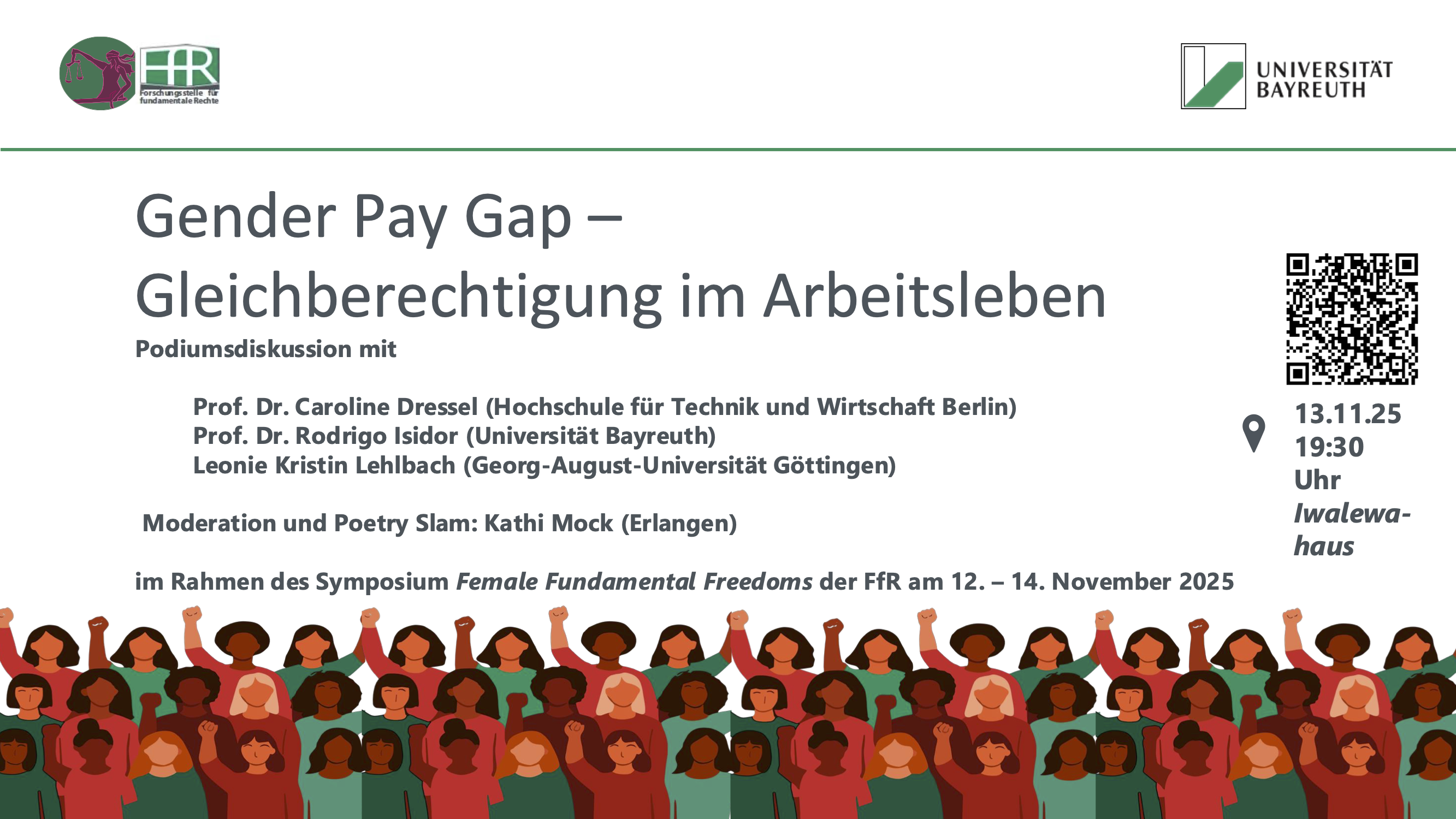Ankündigung der Podiumsdiskussion zur Gender Pay Gap